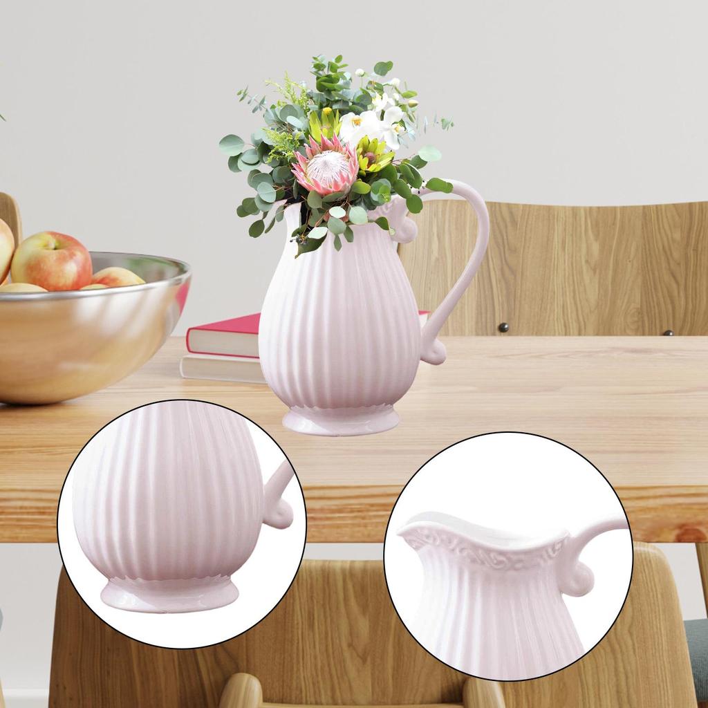 Vaso Caraffa Ceramica Vaso Brocca Decorativo Centrotavola da Interno Espositore Portafiori Minimalista per Festa Casa Soggiorno