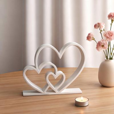 Scultura Cuore Plastica Stampata 3D Statuetta Cuore d'Amore per Matrimonio Anniversario Regalo per Coppie Statua Cuore Moderna per Casa Tavolino da Caffè