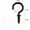 125 Pcs Screw Ceiling Hooks - Black Screw Cup Hooks 3/4 Inch