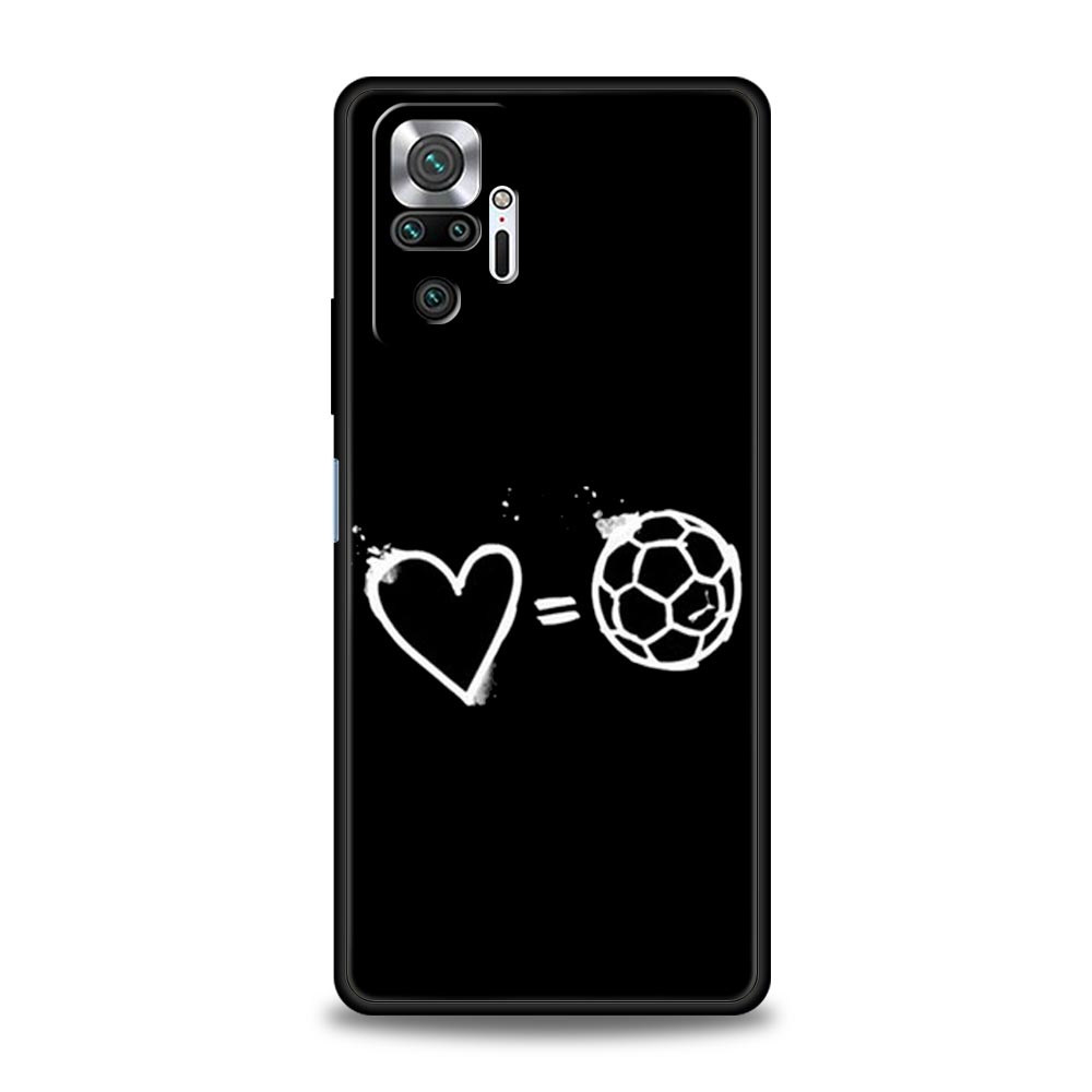 Phone Case For Xiaomi Redmi Note 14 13 12 Pro Plus 5G 9S 9 10 11 4G 14C 13C 12C 10C 9C 9A Soft Cover Soccer Heartbeat