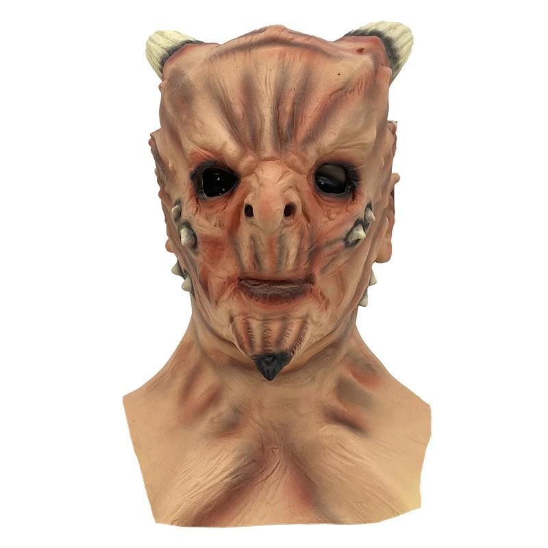 Halloween Horror Latex Mask Ox Horn Devil Cosplay Costume Party Prop