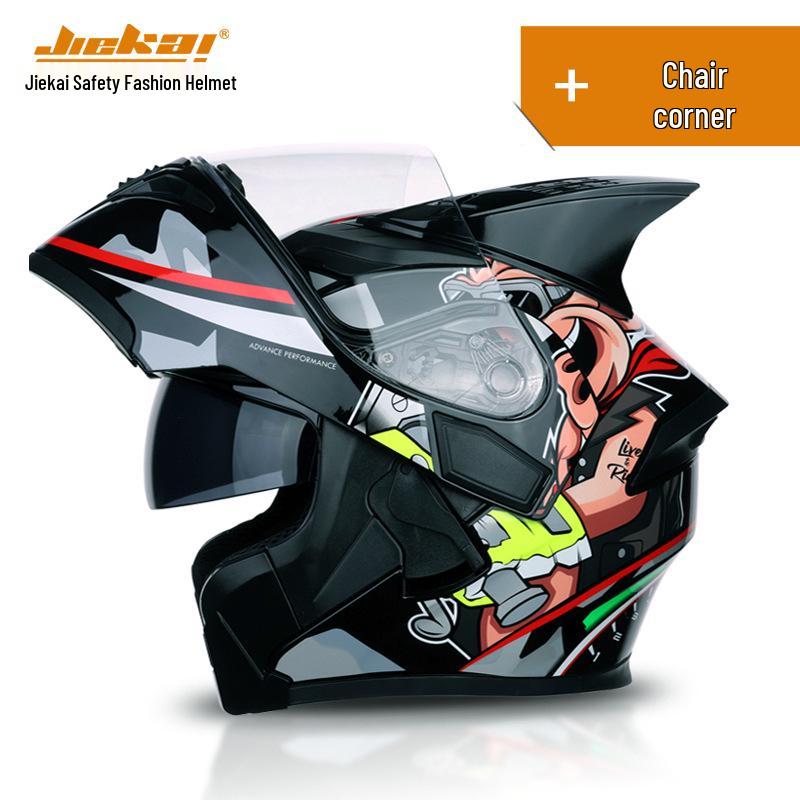 Jiekai DOT Standard Flip-up Double Visor Men's All-Season Motorcycle Helmet