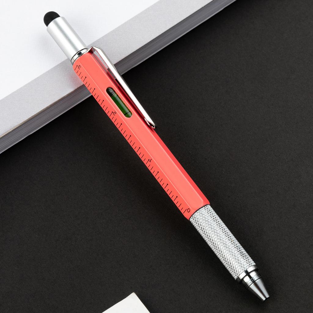 Caneta Capacitiva Multifuncional com Chave de Fenda, Nível de Bolha e Caneta Esferográfica - Gadget Touch para Telas de Celular