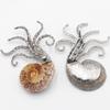 Octopus Brooch Octopus Ornament Metal Stone Octopus Pendant Cuttlefish Figurines Statue Car Ornaments Home Decor Crafts