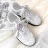 Silver German Training Shoes Women's 2025 Spring and Autumn New Shoes Lace Little White Shoes Niche Retro Women's Shoes Versatile Board Shoes