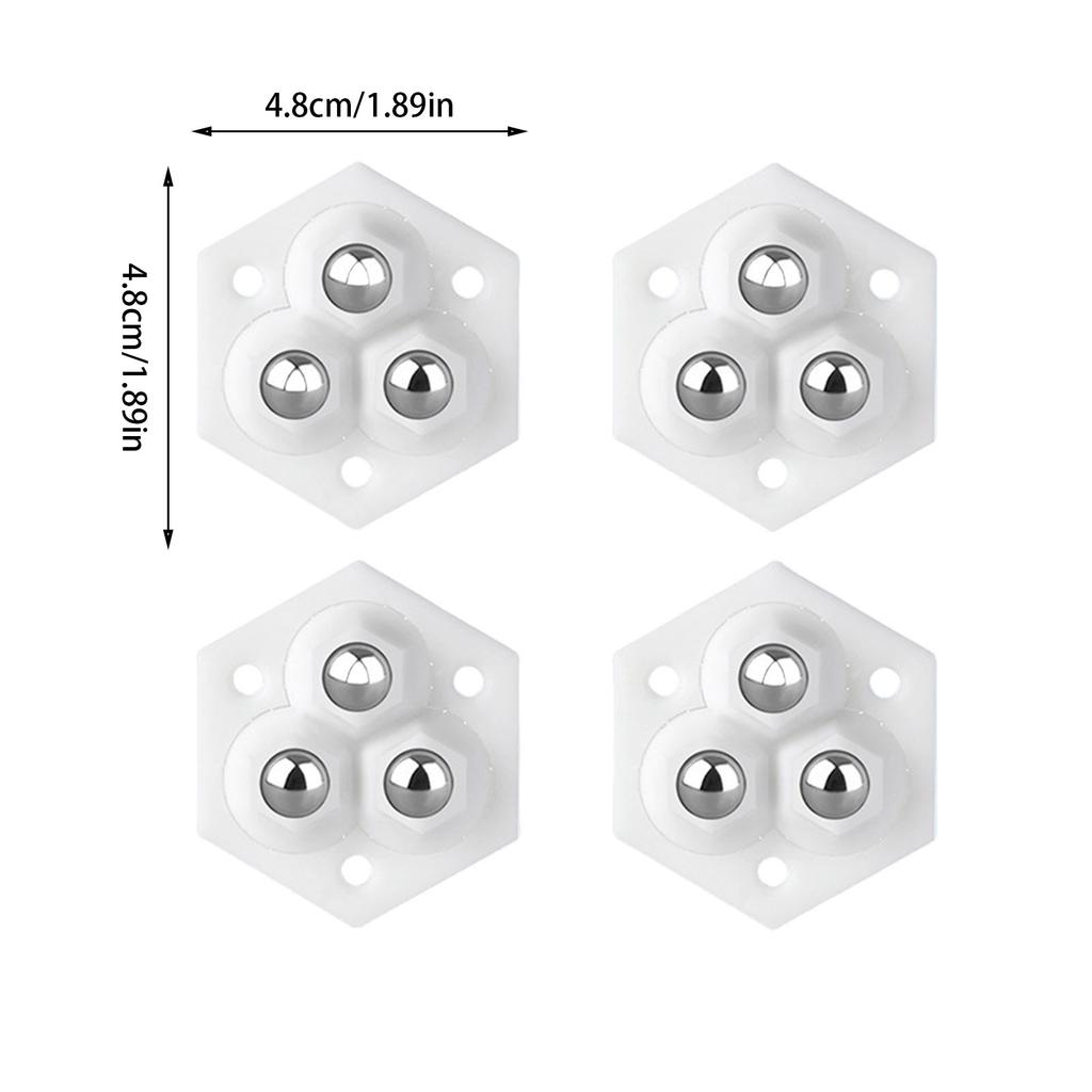 4Pcs Appliance Rollers Self Adhesive Casters Wheel Sticky Swivels Pulley Universals Wheel Small Appliance Slider