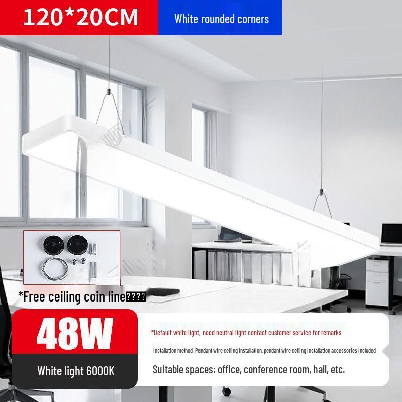 Minimalist Rectangular LED Pendant Light for Barber Shop, Office, or Living Room Ceiling