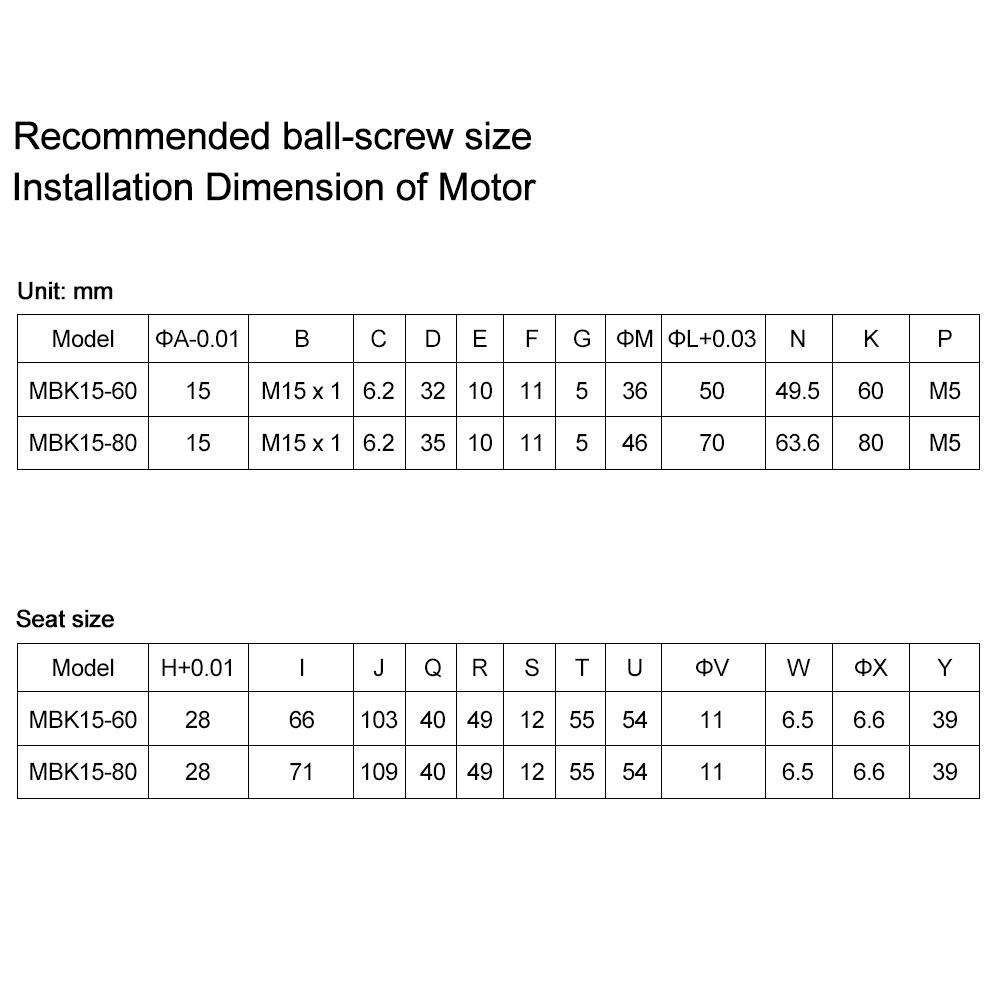 Servo Motor Ballscrews Bearing Kit Servo Motor Mount Base with Precision Mechanical BearingMBK10 60