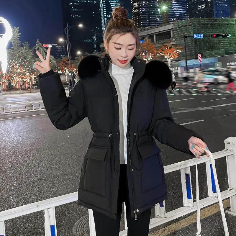 Women's Mid-length Cotton-padded Jacket Korean Style Slim and Thick Fashion All-match Winter Padded Jacket