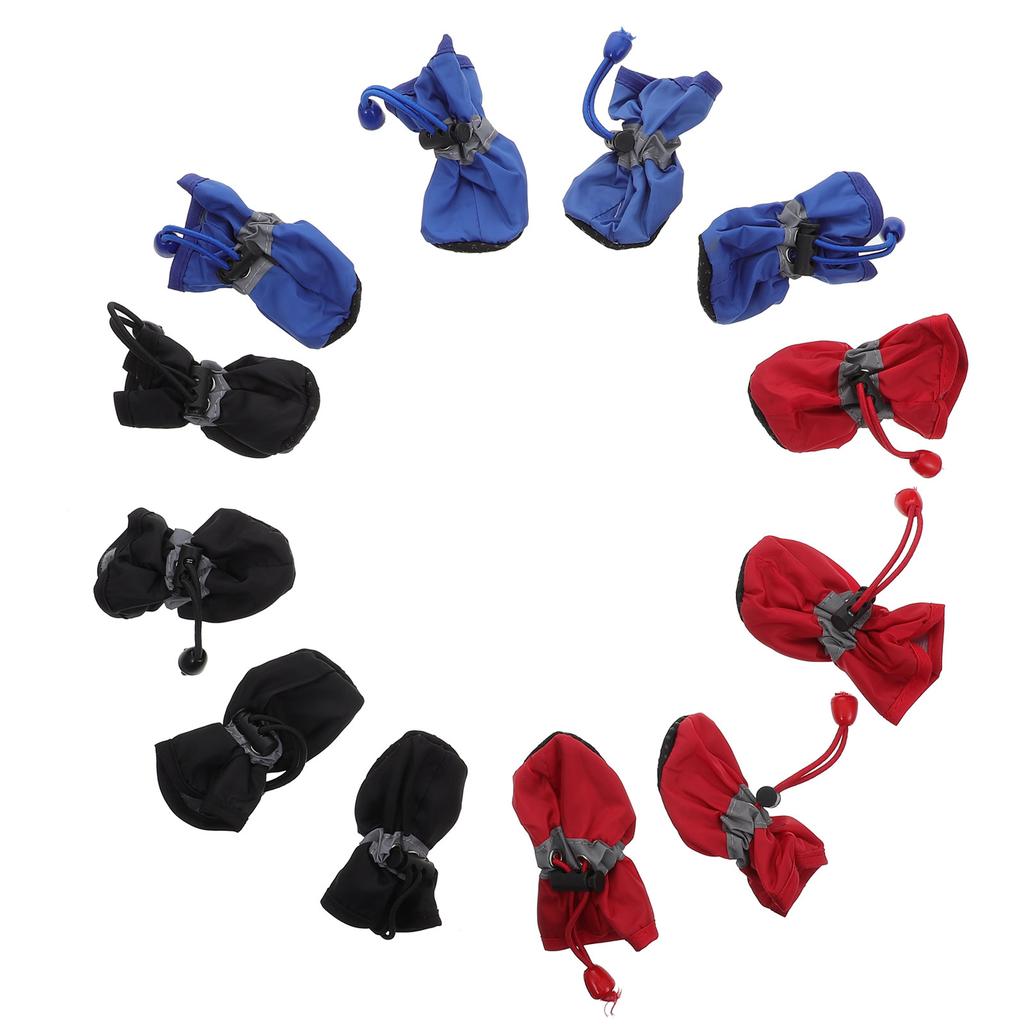 3Sets Pet Dog Rain Boots Waterproof Rain Shoes for Dogs Thickened Non-Slip Outdoor Dog Footwear Warm Rainy Day Protection Nylon