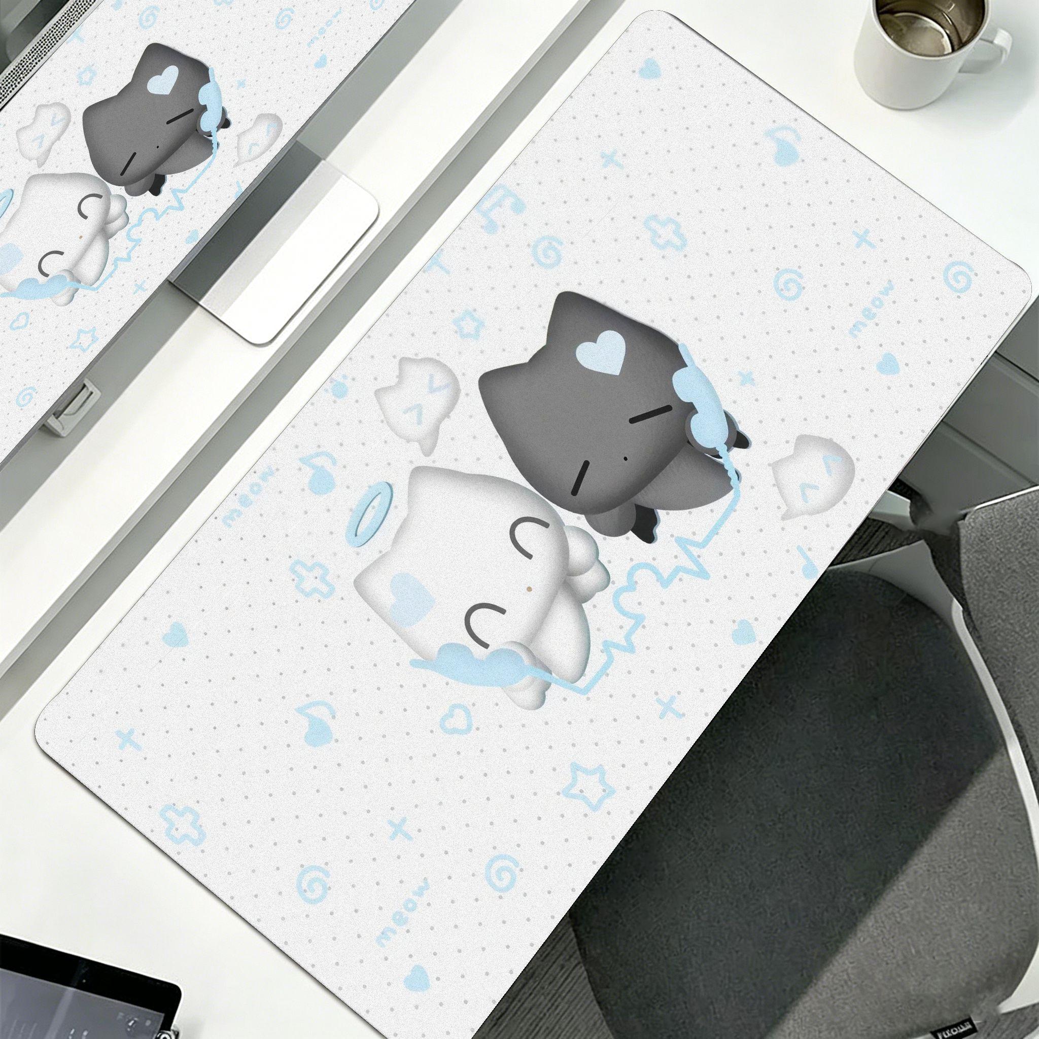 Rubber Desk Mat Protective Pad FullScreen Amino Angel Cute Mouse Pad Office Desk Mat Waterproof and NonSlip Writing Desk Mat 300x800x2mm