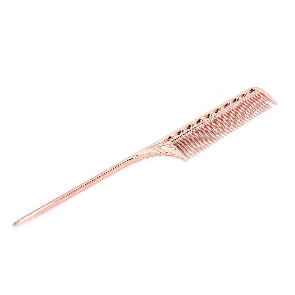 Professional Rat Tail Hair Comb Salon Hairdressing Styling Comb Barber Aluminum Metal CombRose Gold