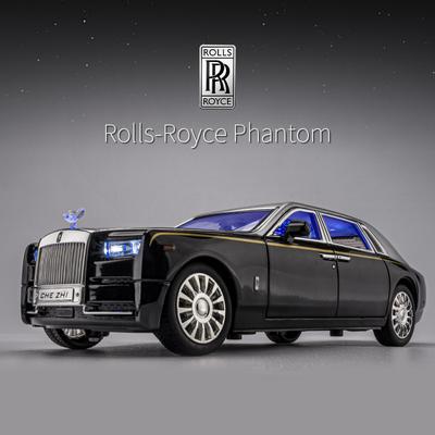 Nuevo Coche de Juguete de Aleación Diecast Modelo Limusina Phantom a Escala 1/24 Sonido y Luz Simulados Pull Back Metal Juguete para Niño Regalo para Niño Colección Decoración