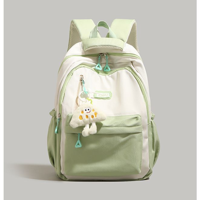 Premium Contrasting Color Backpack 2025 New Fashion Female College Student Schoolbag Large Capacity Backpack Short Trip Bag