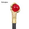 Drachenklauengriff, rote Glaskugel, goldener Gehstock, modischer dekorativer Gehstock, Cosplay, Gehstock, Knauf, Crosier, 93 cm