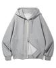 Bakken Point Pocket Lettering Embroidery Zip-Up Hoodie Bk7987_Gray