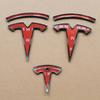 FOR Tesla Model 3 Model Y ABS Car Overlay Sticker Front Hood Cover Emblem Steering Wheel Rear Trunk Badge Modified Decoration