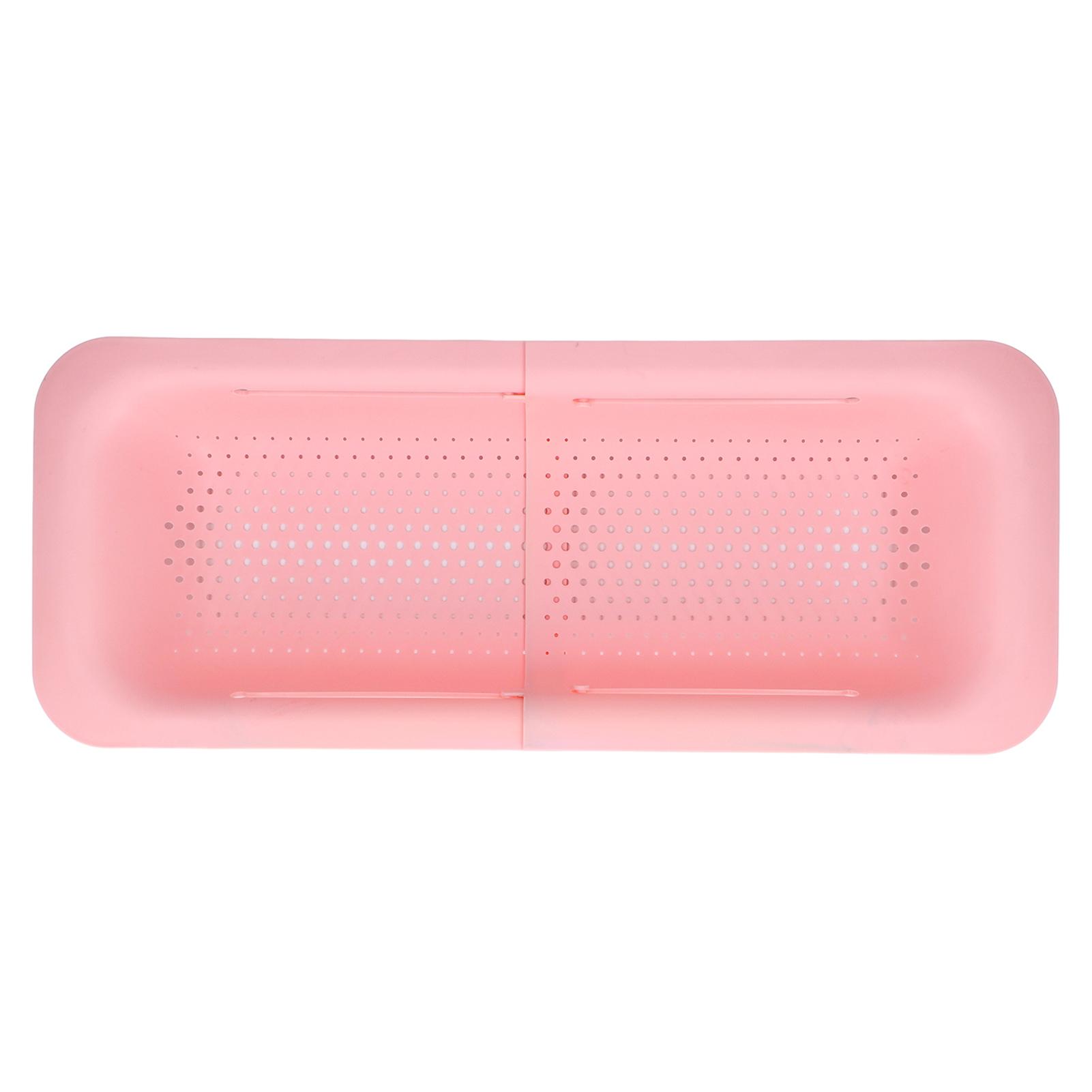 

Strainer Basket ABS Material Telescopic Flexible Hollow Bottom Design Drain Colander Kitchen Accesso Pink