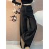 High-End and Stylish Black Suit Pants for Women, Summer 2026 New Model, High-Waisted, Drapey, Slim-Fit, Slightly Flared Wide-Leg Trousers