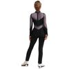 Mädchen Eiskunstlauf Performance Jumpsuit Stehkragen Langarm Transparenter Mesh Patchwork Glänzende Strasssteine Ganzkörperanzug