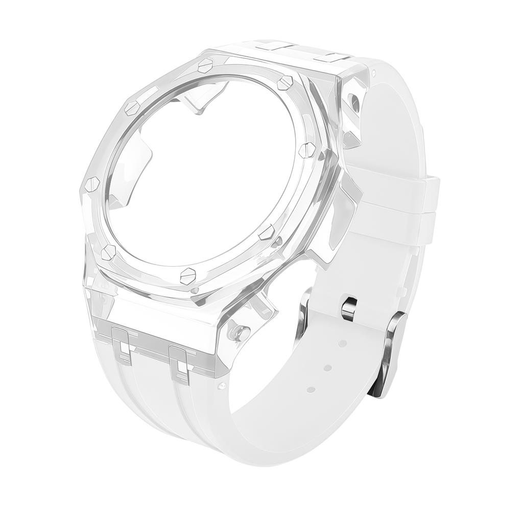 Für Casio GA2100 GA-B2100 Transparenter Lünettenrahmen Mod Kit - Strapazierfähiges Gummi Sportarmband Ersatzzubehör für GA2110 Uhren