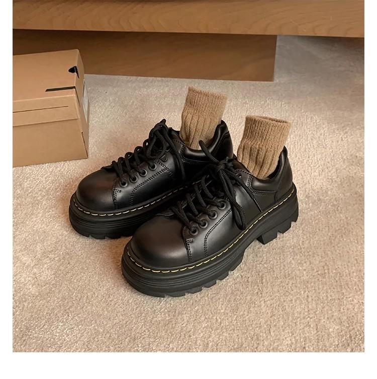 

Виноградный матовый новый классический стиль шнуровка лоферы круглый носок универсальная одинарная обувь низкий каблук дерби маленькие кожаные туфли женские 35