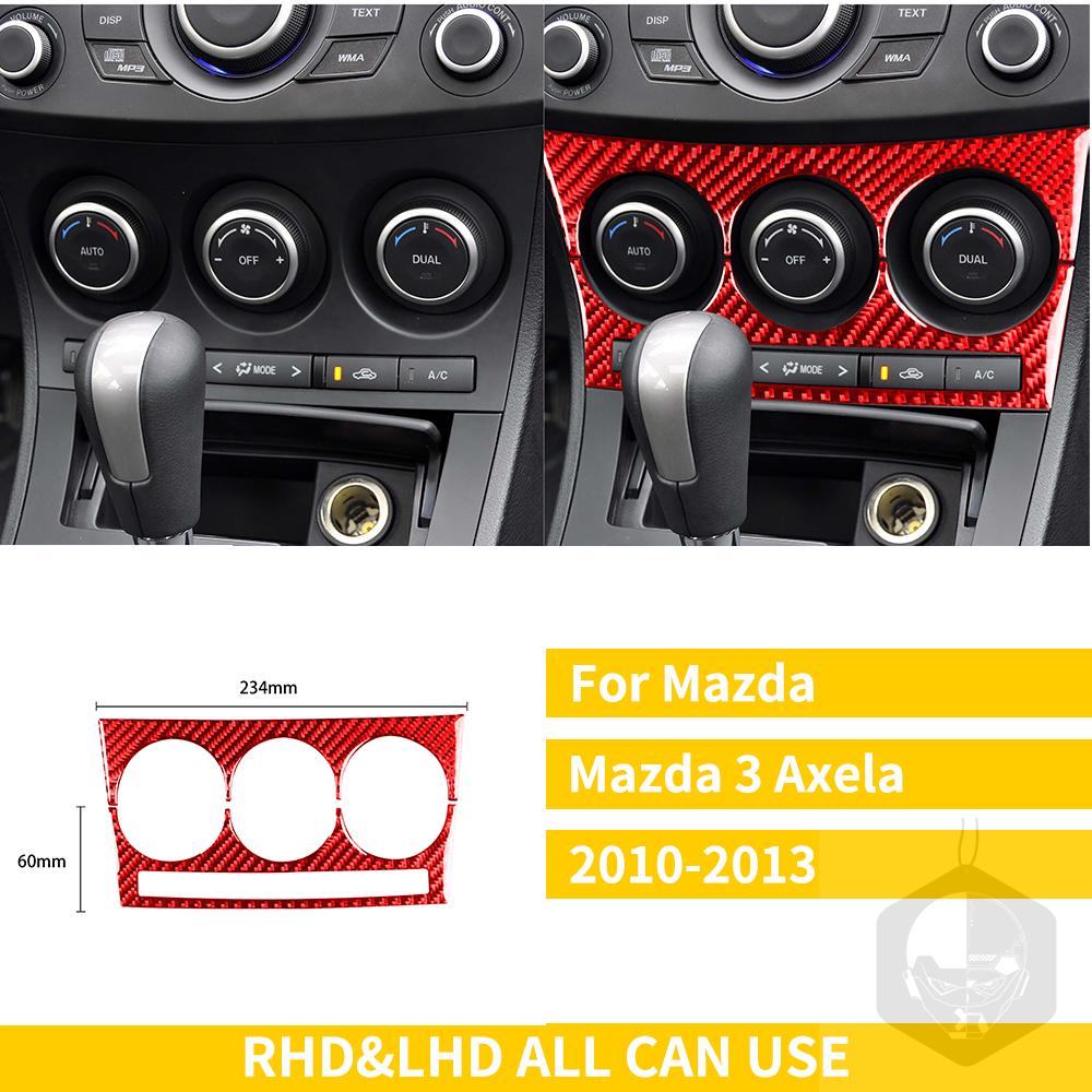Red Carbon Fiber Whole Interior Stickers For Mazda 3 Axela 2010-2013 Car Accessories Dash Trim Gear Shift Console Cover Molding SW8