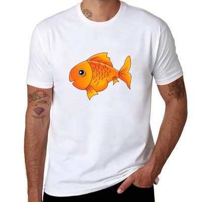 Goldfish Cartoon T-Shirt Man T Shirt Cotton T Shirts for Man Cotton Cotton T Shirts Man 100% T-Shirt