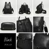 QUAY 3-Wege Leder Rucksack, Echtes Leder, Großes Fassungsvermögen, Damen, mit Schultergurt, 99481 (Schwarz)