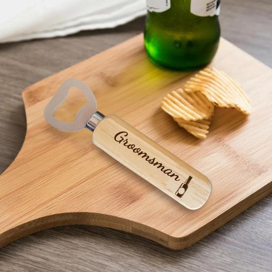Bottle Openers with Wooden Handle Bartender Bottle Opener Engraved Beer Bottle Opener for Guests Wedding Birthday Party