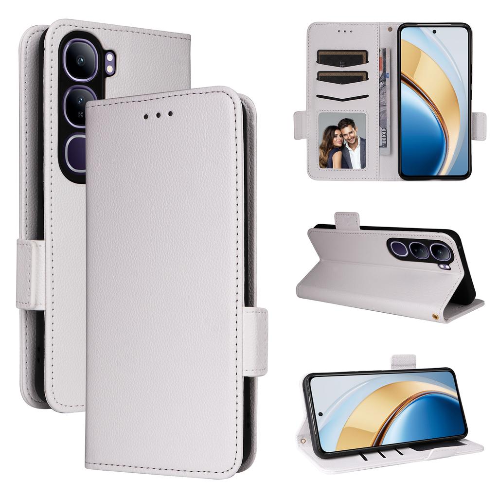 Leather Case with Wrist Strap for Vivo V40 SE 5G 80W/V40 Lite (Indonesia) 4G/5G Litchi Texture Wallet Flip Phone Cover