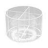 360 Degree Rotating Pen Holder Transparent Desk Pencil Organizer with 4 Compartments Acrylic Marker Caddy for Office Home School Supplies