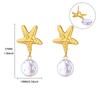 Fashion Niche Starfish Shell Design Exquisite Pearl Stainless Steel Earrings Light Luxury Versatile Seaside Jewelry New Products