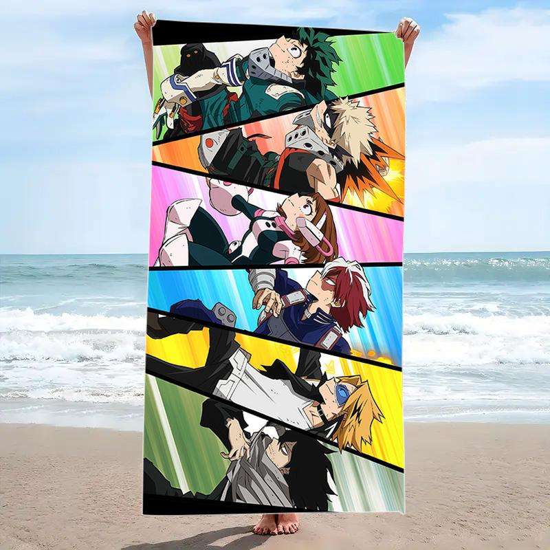 My Hero Academia Print Beach Towel, Large Soft Quick Dry Towel for Beach Camping Swimming