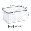 Plastic Kitchen Storage Set: Fruit & Veggie Draining Boxes with Lids for Fridge & Freezer