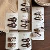 Coffee Color Cute Cartoon Cat Baby Hairpin Sweet Bow Flower Headwear Girls Kids Hair Accessories