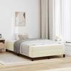 Bed Frame with Mattress Cream 120 x 200 cm Fabric