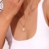 E.B.belle Minimalist Mother of Pearl Shell Stainless Steel Tarnish Free Initial Necklace Gold Plated Letter Necklace for Women