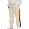 Men's Drawstring Trendy Contrast Color Striped Sports Casual Sweatpants