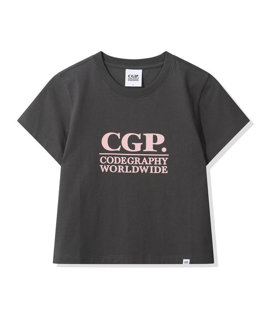 CGP (Women) Square Logo Short Sleeve T-Shirt_Charcoal