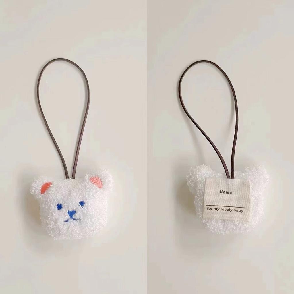 1PC Cute Baby Name Tag Cartoon Bear Doll Bag Kindergarten Backpack Pendant Baby Newborn Bag Ornaments Keyrings Bag Car Trinket