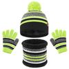 European and American Children's Wool Ball Hat Gloves Two Piece Set Christmas Gift Winter Plus Velvet Warm Knitted Hat