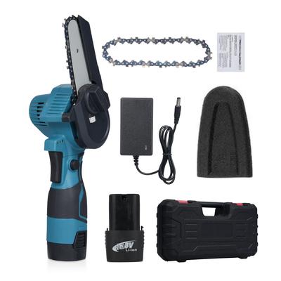 4 Inch Mini Electric Chainsaw 16.8V Cordless Chainsaw with 2pcs 1500mah Battery Safety Lock for Tree Branches Cutting,