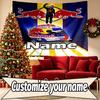 Custom Name Personalized Red Bull Racing Print Tapestry, Wall Art Decor, Bedroom, Dorm, Apartment, LivingRoom, Party Backdrop, Gift for Birthday