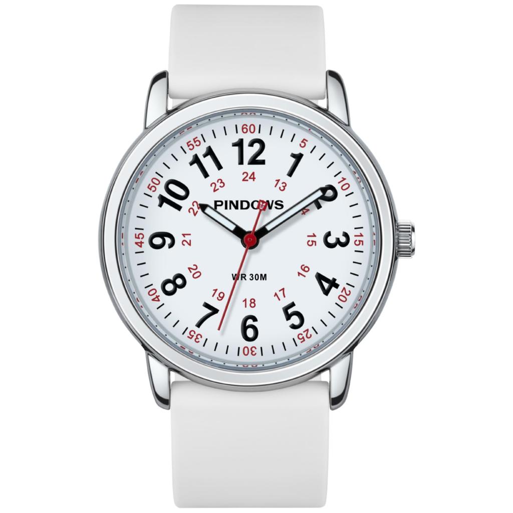 PINDOWS Unisex Analog Quartz Watch for 30m Water Military Time Luminous Dial for Easy Visibility Women's Watch, Students, Resistant, Display,