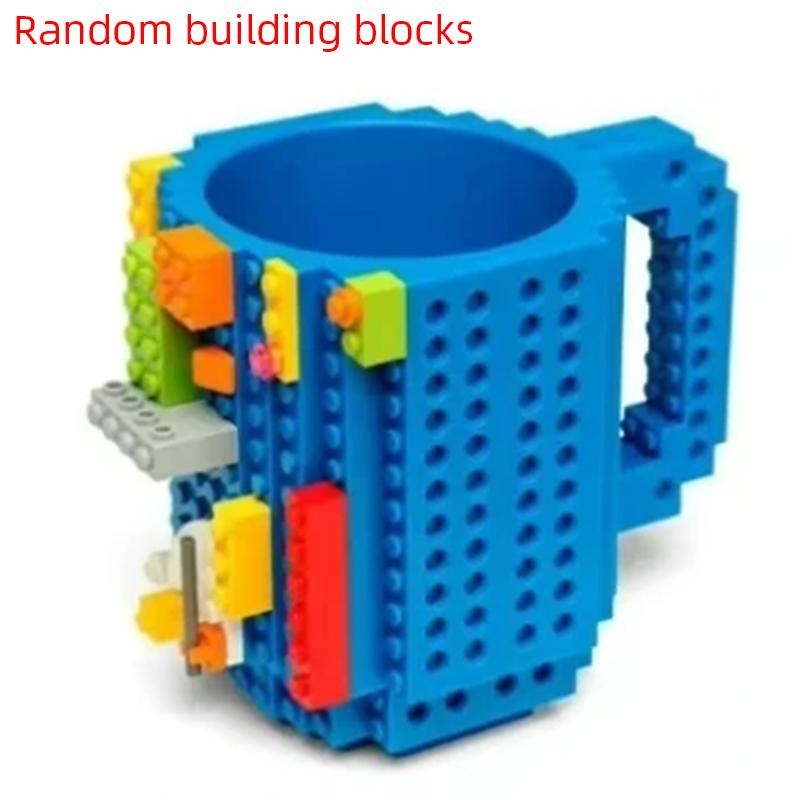 

350 мл Креативная кружка для молока и кофе, чашки, строительные блоки, дизайн, персонализированные украшения, детский чайник для самостоятельного приготовления пищи Red синий