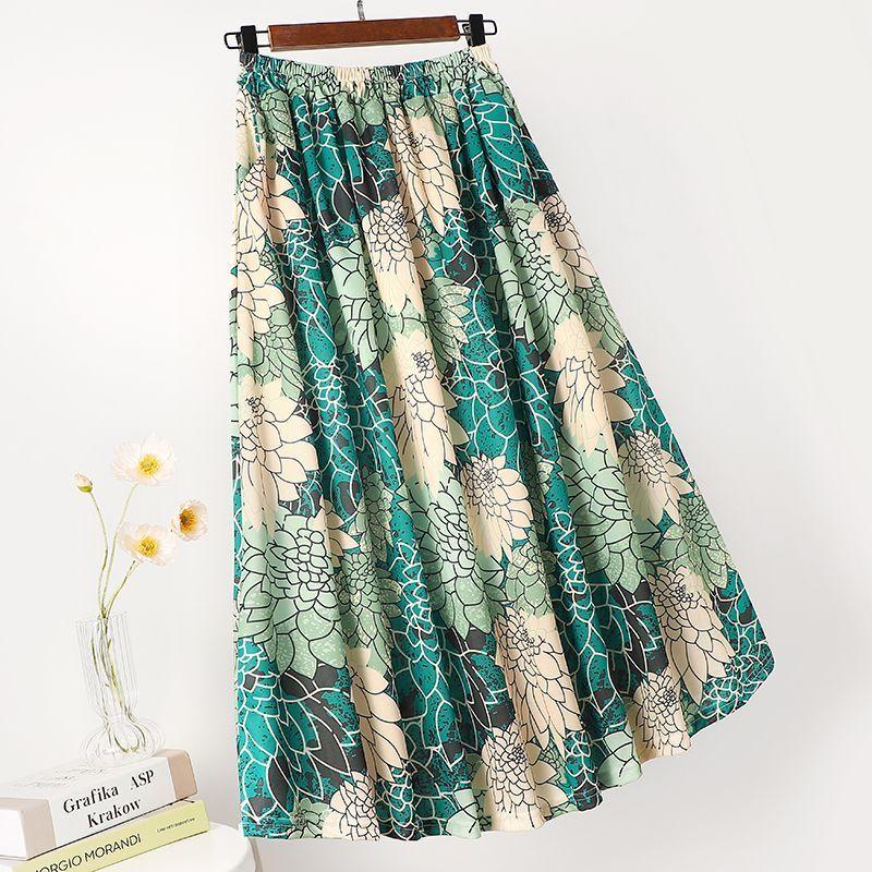 Skirt for Women Casual Versatile Elastic High Waist Long Loose Trousers Plus Size Double Layer Stretchy Slim Skirt