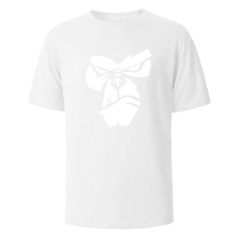 2025 Summer Fashion Trend Gorilla Face Fun Printed T-shirt for Men and Women Casual Short-sleeved Round-neck Cotton Top