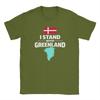 Lässige Grönland Flagge T-Shirts Herren O-Ausschnitt 100% Baumwolle T-Shirt Kurzarm T-Shirts Geburtstagsgeschenk Oberteile