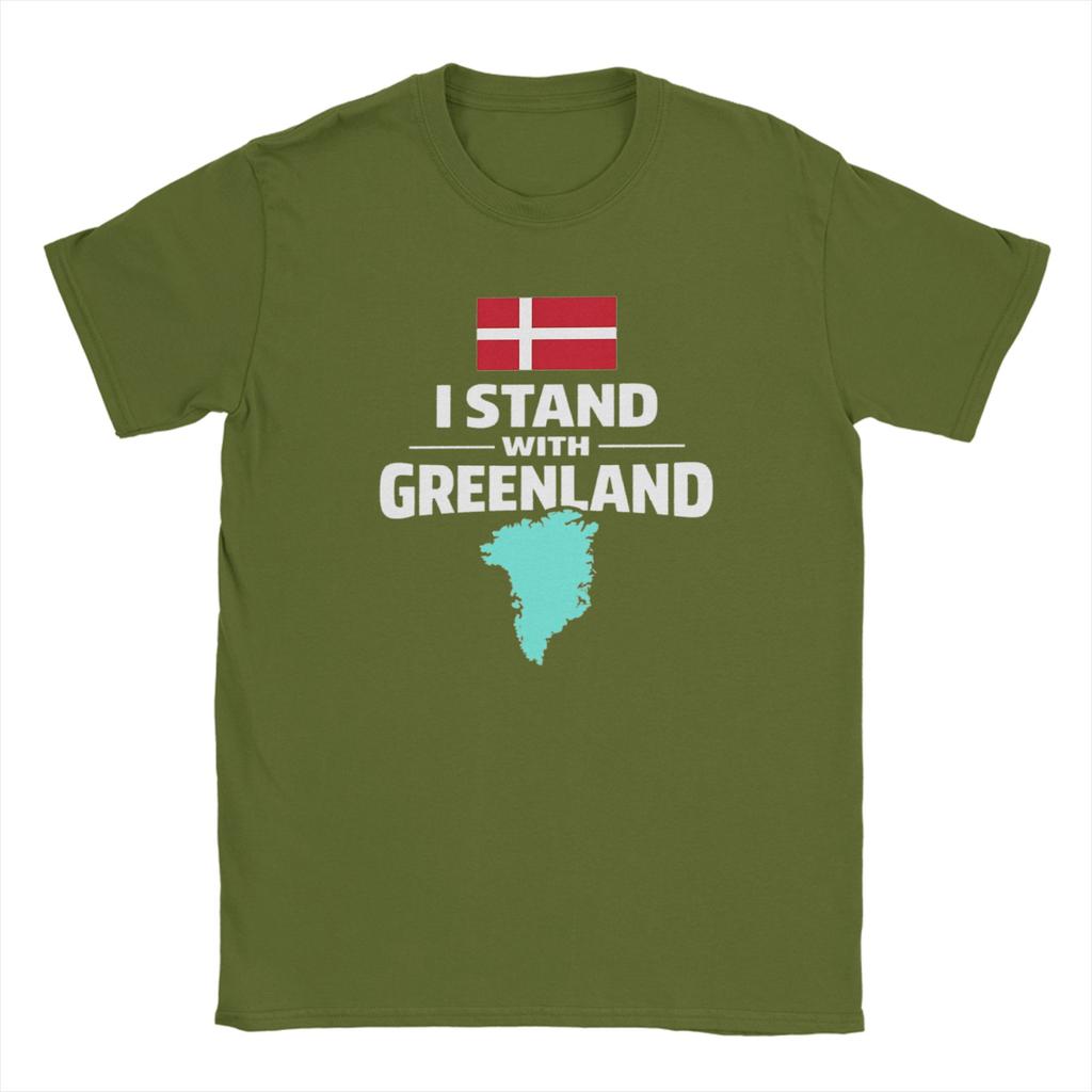 Lässige Grönland Flagge T-Shirts Herren O-Ausschnitt 100% Baumwolle T-Shirt Kurzarm T-Shirts Geburtstagsgeschenk Oberteile